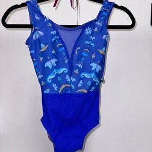 Luckyleo Custom Two-tone Blue print Leotard